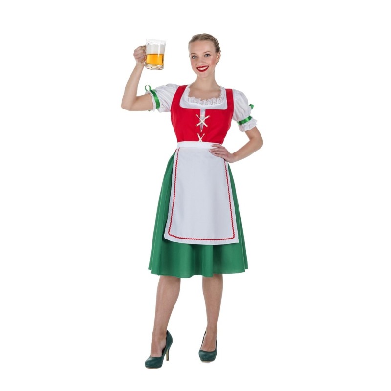 Disfraz de Oktoberfest rojo para mujer