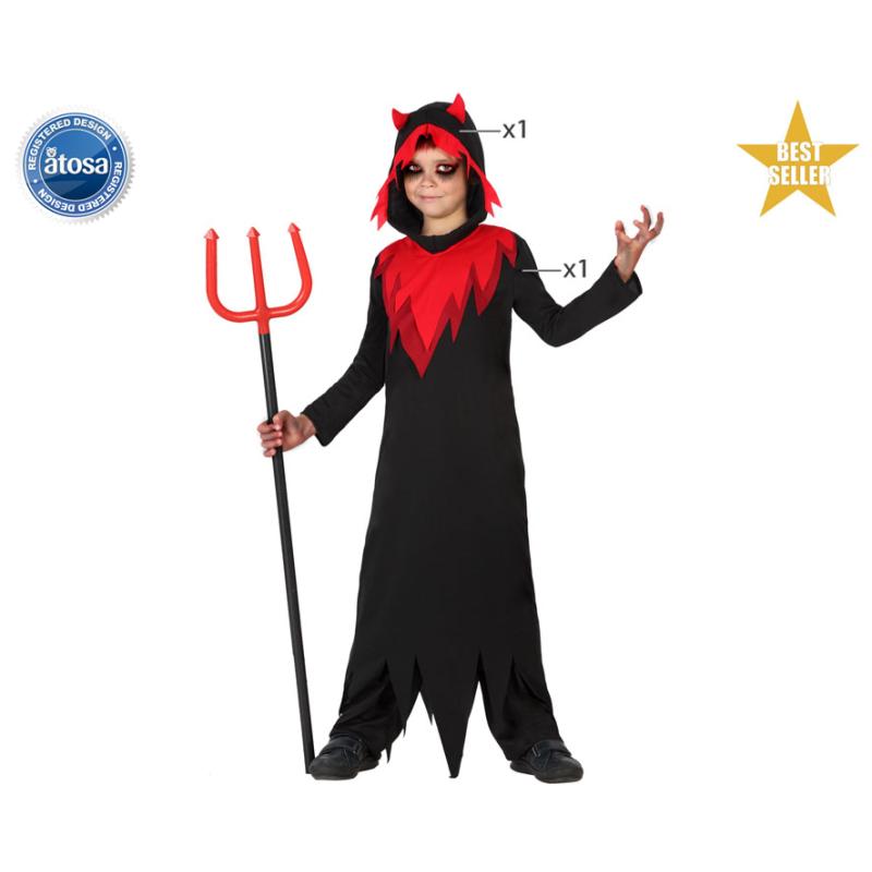Disfraz demonio niÑo infantil tÚnica negra