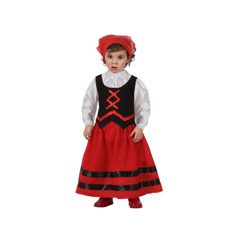 Disfraz pastora bebÉ rojo negro pesebre navideÑo