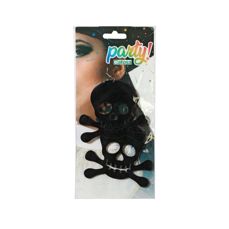 Pendientes calaveras pirata negro