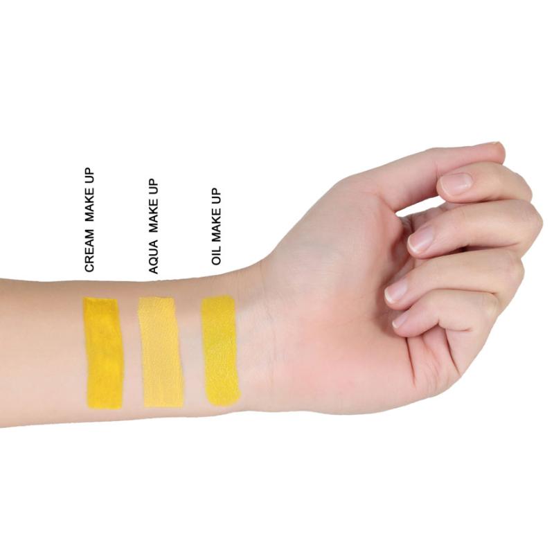 Maquillaje al agua pintura facial color amarillo