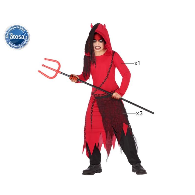 Disfraz demonio niÑo infantil rojo y negro