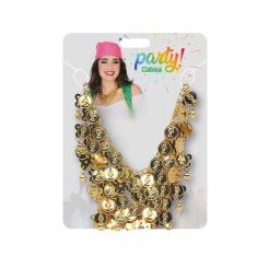 Collar monedas doradas carnaval mujer adulto