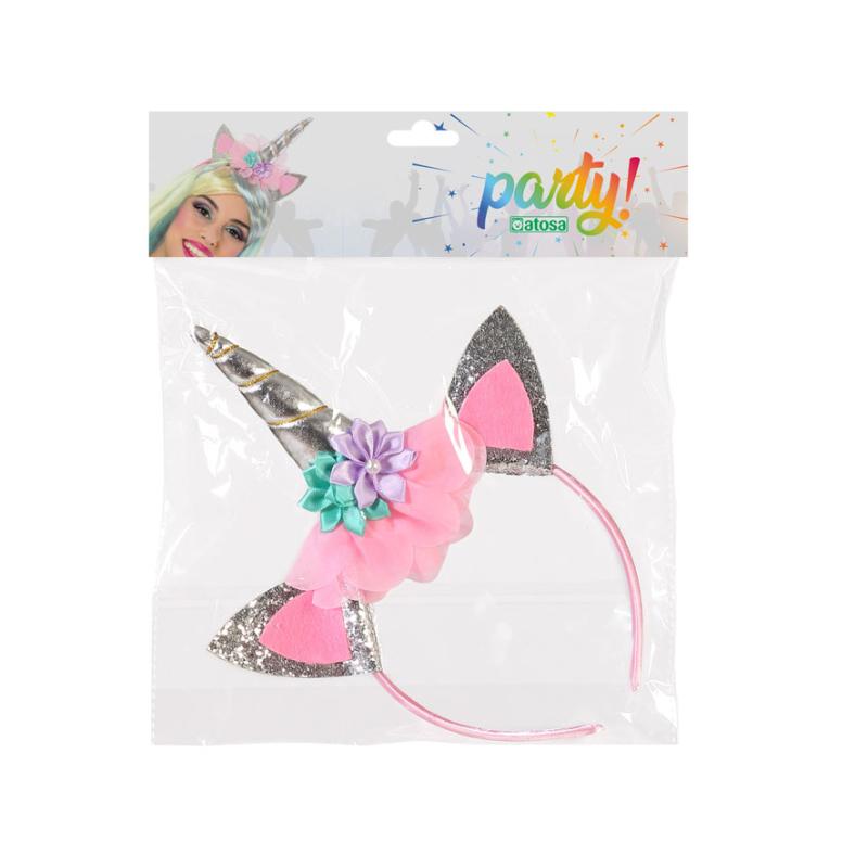 Diadema carnaval unicornio fantasÍa rosa mujer adulto