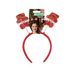 Diadema navidad muÑeco nieve rojo blanco mujer adulto