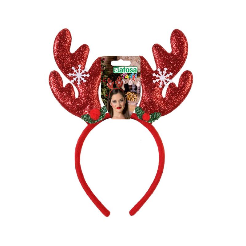 Diadema navidad reno rojo mujer adulto