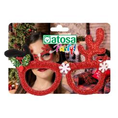 Gafas navidad reno rojo mujer adulto