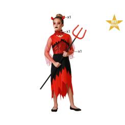Disfraz demonia niÑa infantil rojo y negro
