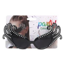 Gafas negro carnaval brillantes mujer adulto