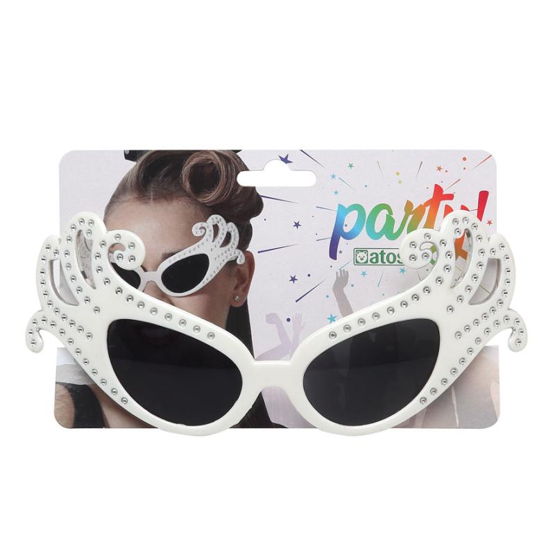Gafas blanco carnaval brillantes mujer adulto
