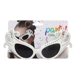 Gafas blanco carnaval brillantes mujer adulto