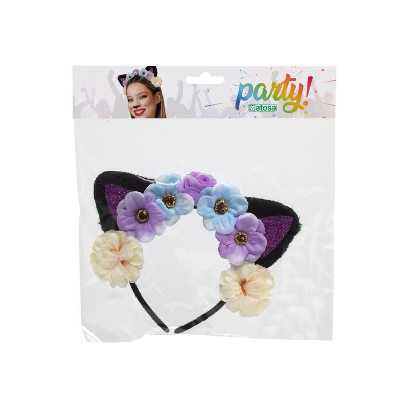 Diadema orejas y flores