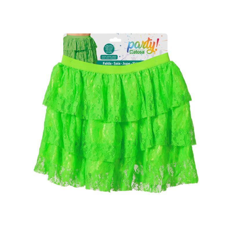 Falda verde carnaval mujer adulto
