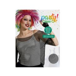 Camiseta rejilla negro carnaval mujer adulto