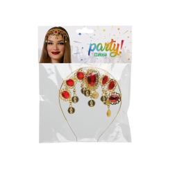 Diadema carnaval medallas dorada mujer adulto