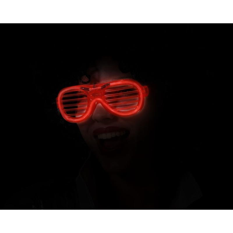 Gafas rejilla carnaval rojo luz adulto
