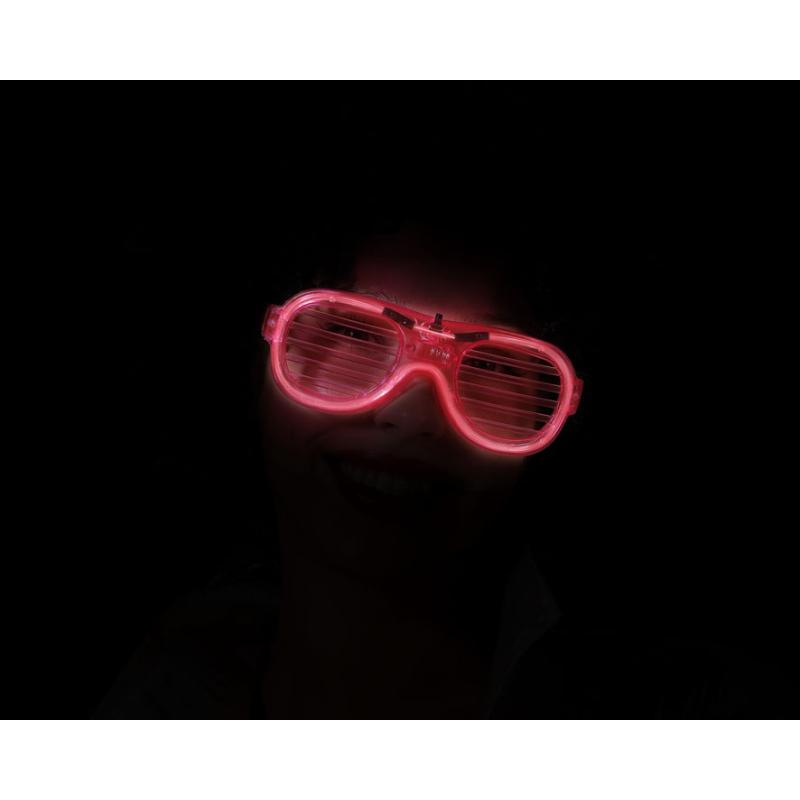 Gafas rejilla carnaval rosa luz mujer adulto