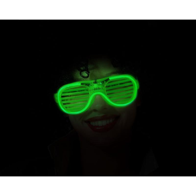 Gafas rejilla carnaval verde luz mujer adulto