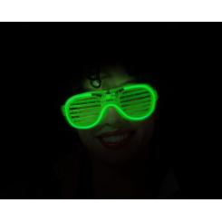 Gafas rejilla carnaval verde luz mujer adulto