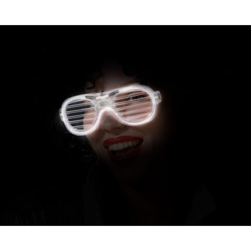 Gafas rejilla carnaval luz blanco adulto