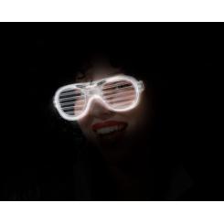 Gafas rejilla carnaval luz blanco adulto