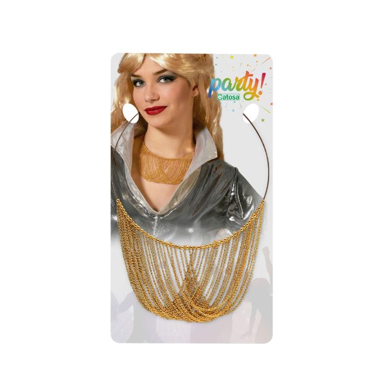 Collar disco dorado mujer adulto