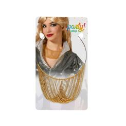 Collar disco dorado mujer adulto