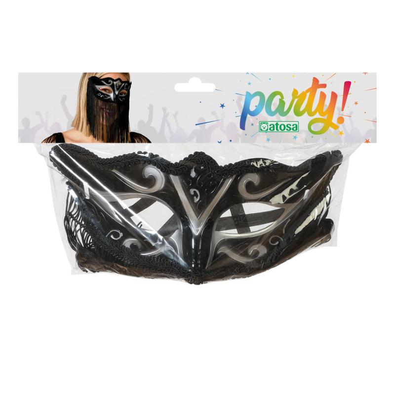 B/sol. antifaz flecos plateado