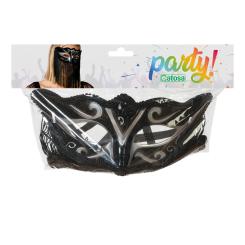B/sol. antifaz flecos plateado