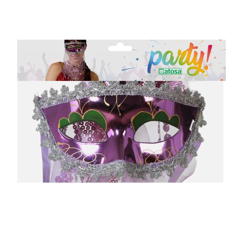 B/sol. antifaz con velo morado