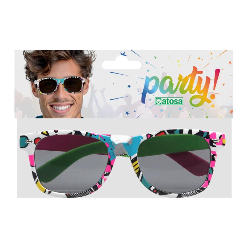 B/sol. gafas 80´s multicolor