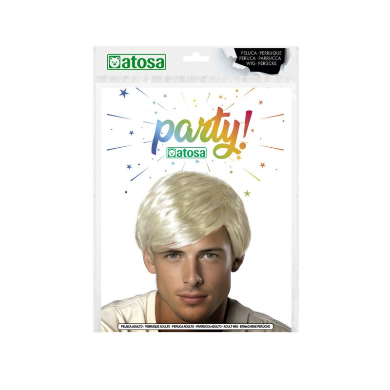 B/cart. peluca lisa corta rubia