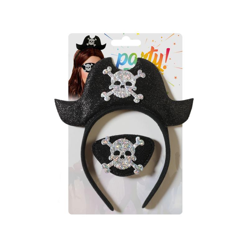 Cart. set pirata negro 2 piezas