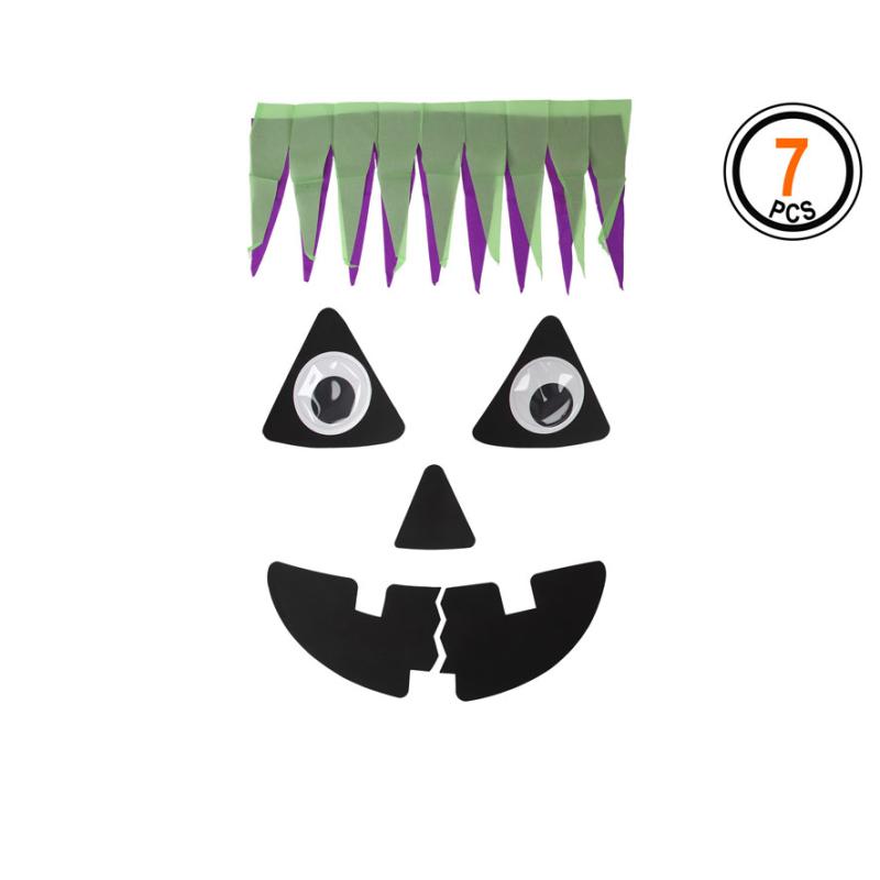 B/cart. acc. decoracion para puerta calabaza 7 pcs