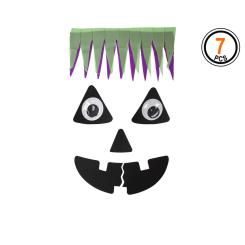 B/cart. acc. decoracion para puerta calabaza 7 pcs
