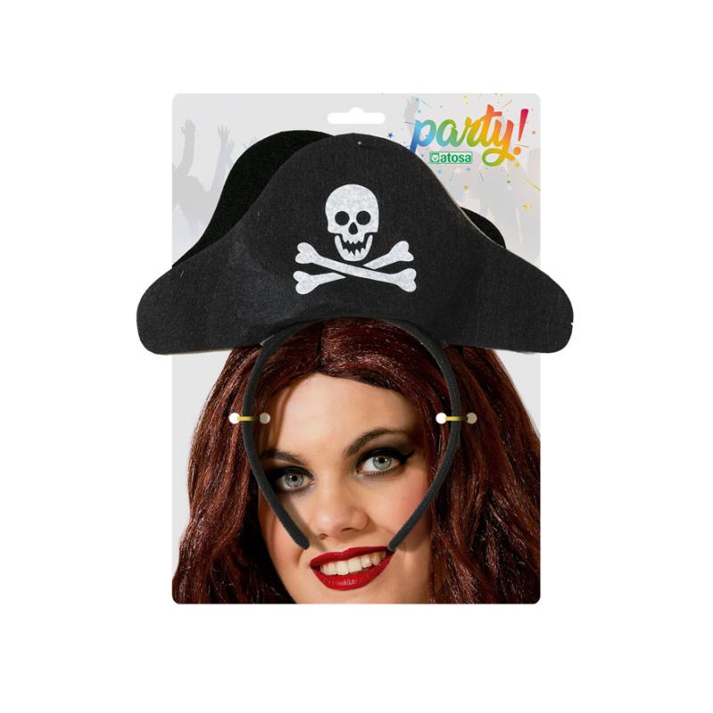 Cart. diadema pirata negro