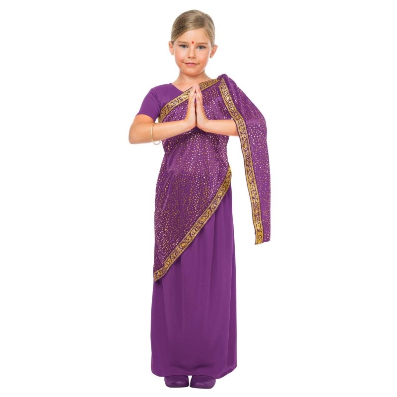Disfraz Bollywood Morado Tuquesa para Niñas