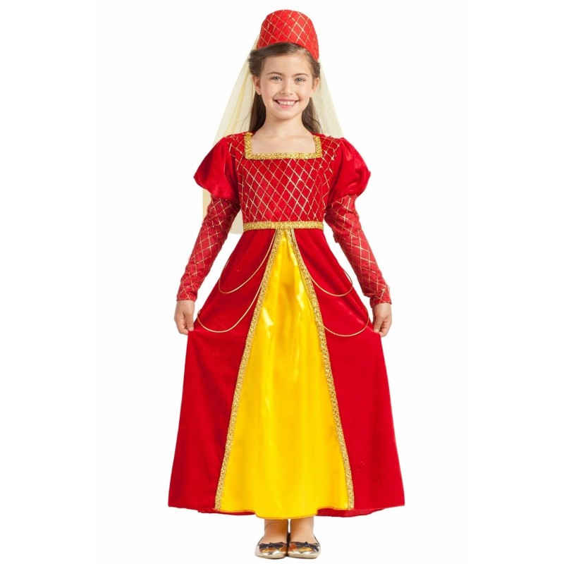 Disfraz de Princesa Medieval roja para niña