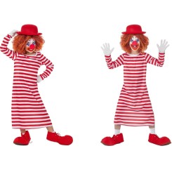 Disfraz de Payaso Rayas largo infantil