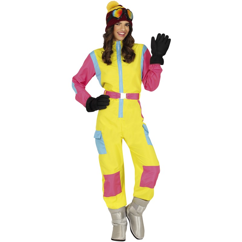 Disfraz Esquiadora 80s Amarillo Skier para mujer