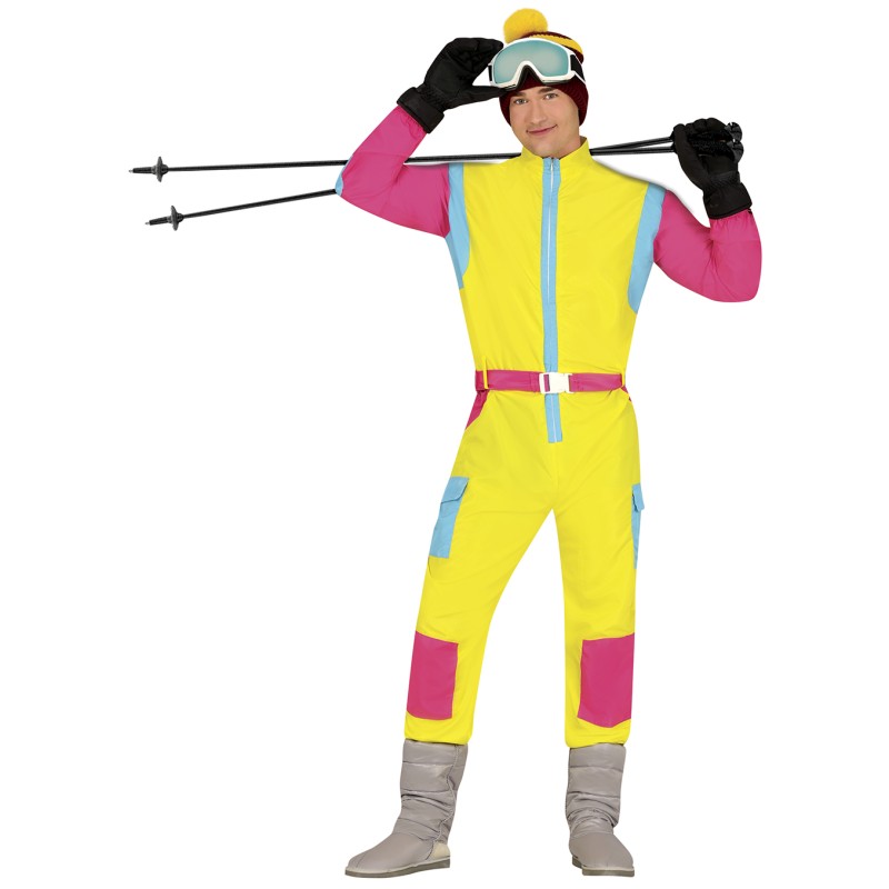 Disfraz Esquiador 80s Yellow Skier para hombre