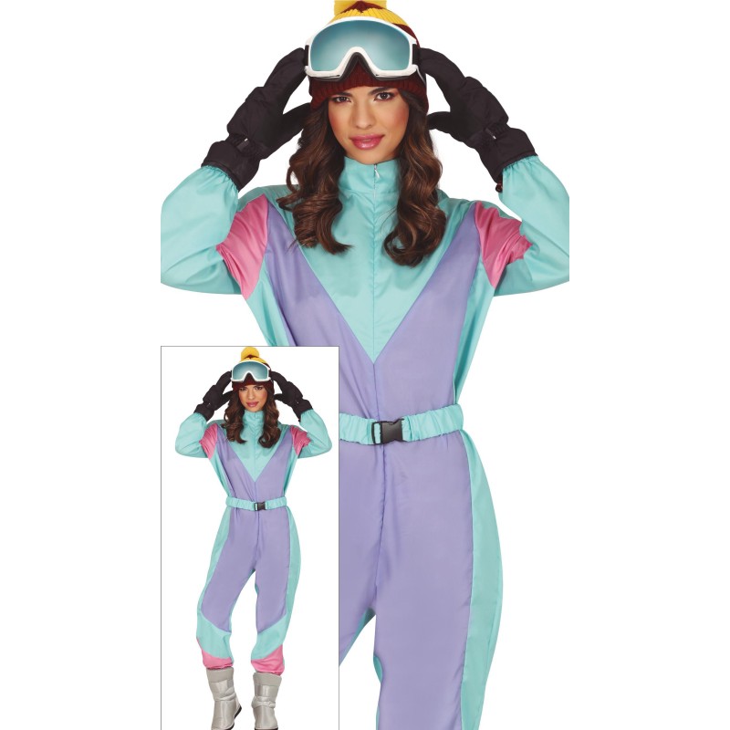 Disfraz Esquiadora 80s Blue Skier para mujer