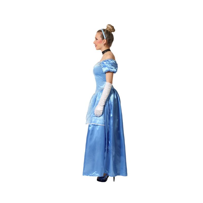 Disfraz princesa azul mujer adulto vestido