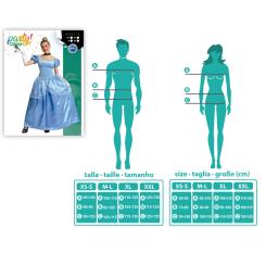 Disfraz princesa azul mujer adulto vestido