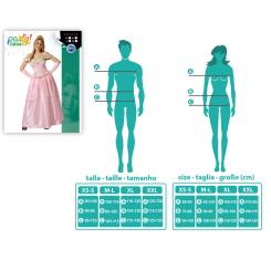 Disfraz princesa rosa mujer adulto vestido