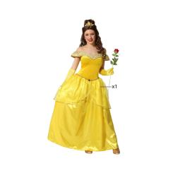 Disfraz princesa dorado mujer adulto vestido