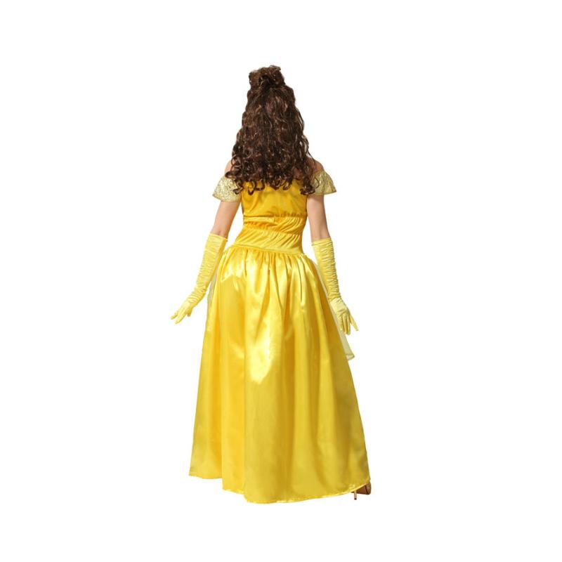 Disfraz princesa dorado mujer adulto vestido