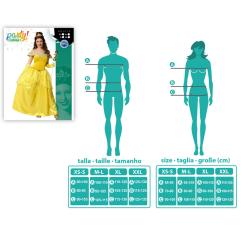 Disfraz princesa dorado mujer adulto vestido