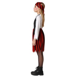 Disfraz Pirata Rojo y Negro para Niña