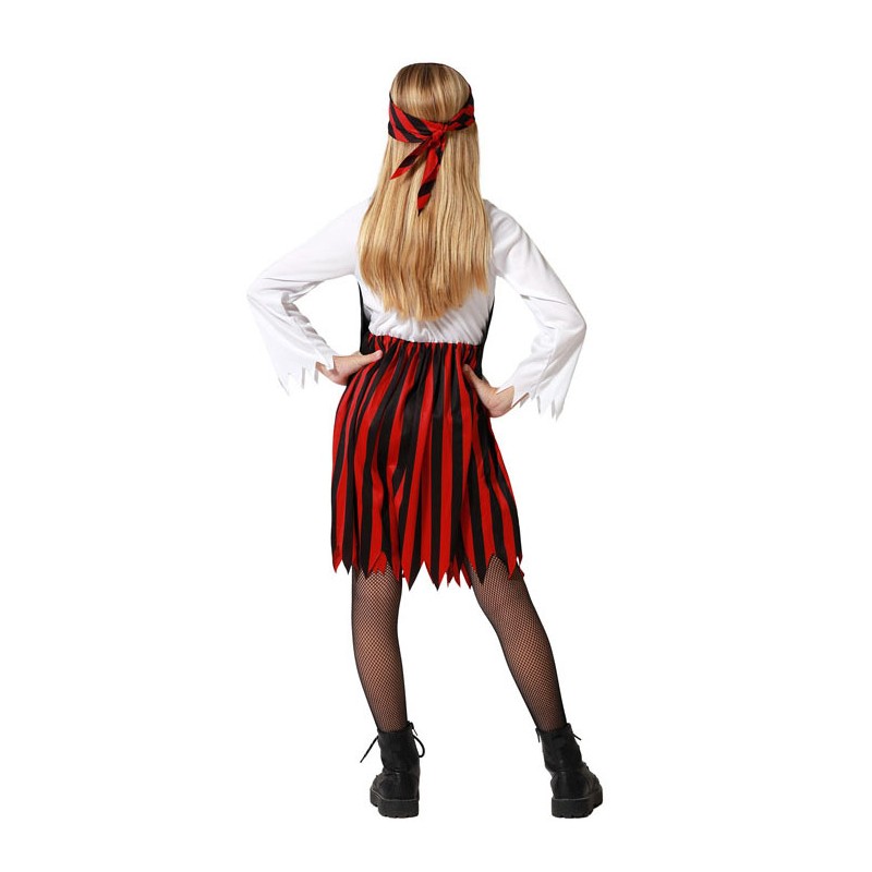 Disfraz Pirata Rojo y Negro para Niña